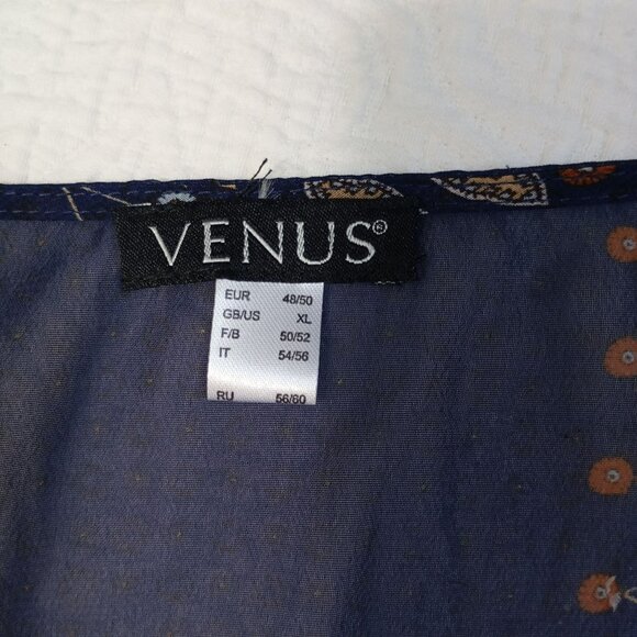 Venus Romper Womens Boho-Style Wrap Paisley Pattern Sheer Bell Sleeves Size XL - Picture 2 of 11